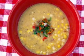 Saladmaster Recipe Fresh Corn Chowder with Pepper Relish