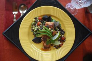 Saladamster Healthy Solutions 316 Ti Cookware: Cilantro Lime Salmon with Roasted corn and Black Bean Relish